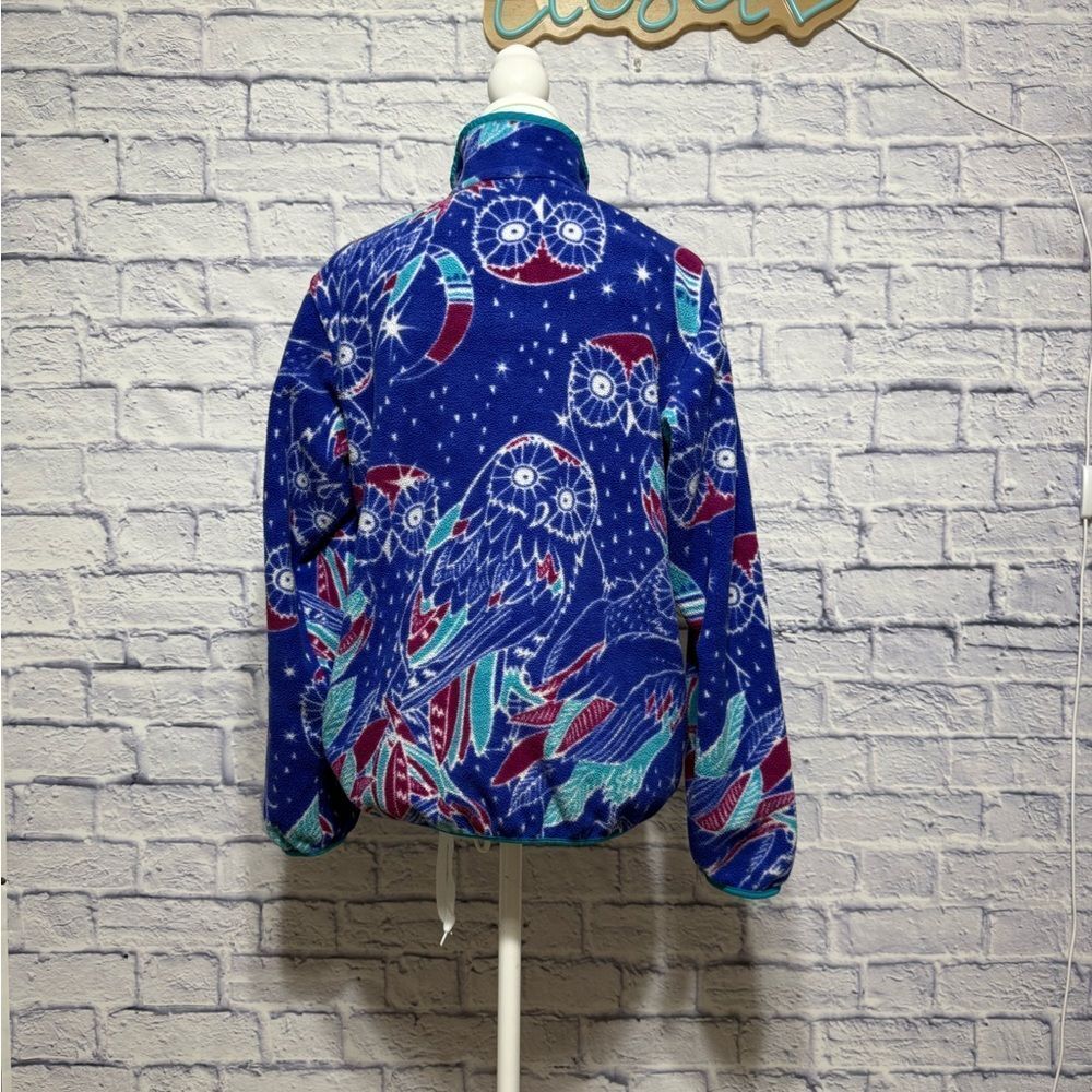 Patagonia Synchilla "Harvest Moon" Allover Owl Print Snap T Sweater - Picture 4 of 14